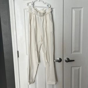 Linen white jogger pants